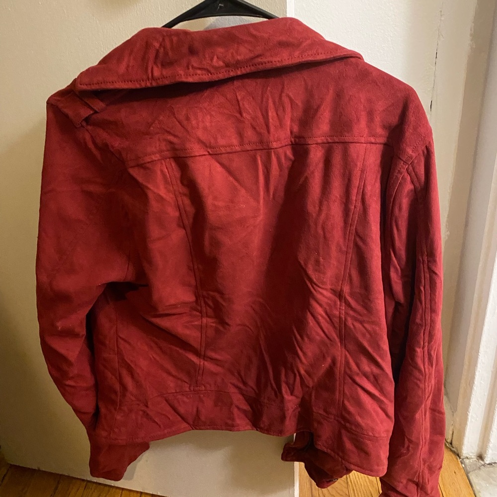 Red suede Moto jacket - Picture 3 of 3